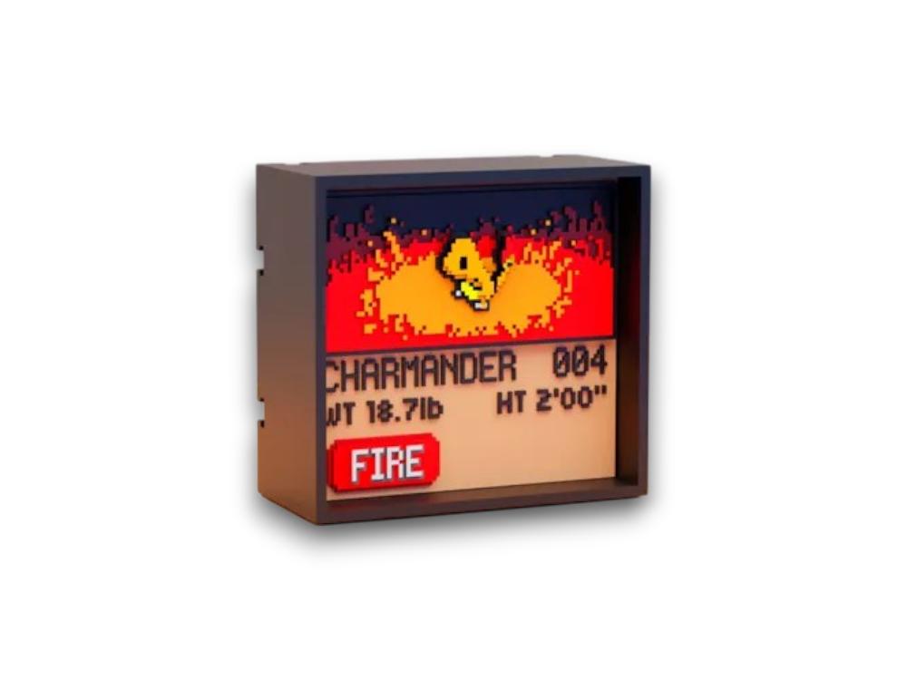 Cadre Pokémon pixel art – Salamèche | Décoration rétro Game Boy