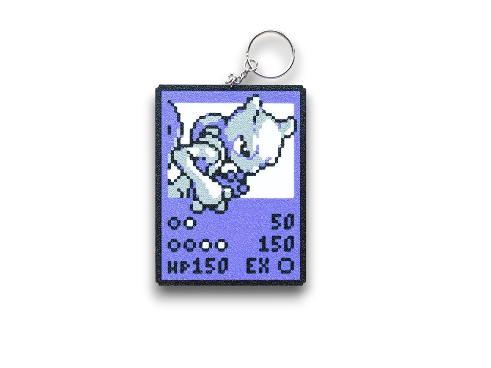 Porte-clé carte Pokémon pixel – Pikachu, Dracaufeu, Mewtwo | Rétro Game Boy