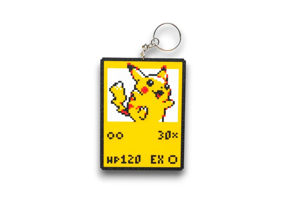 Porte-clé carte Pokémon pixel – Pikachu, Dracaufeu, Mewtwo | Rétro Game Boy