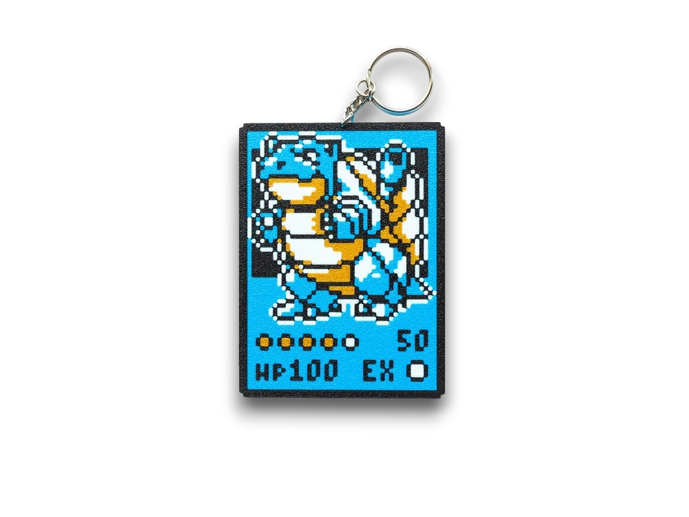 Porte-clé carte Pokémon pixel – Pikachu, Dracaufeu, Mewtwo | Rétro Game Boy
